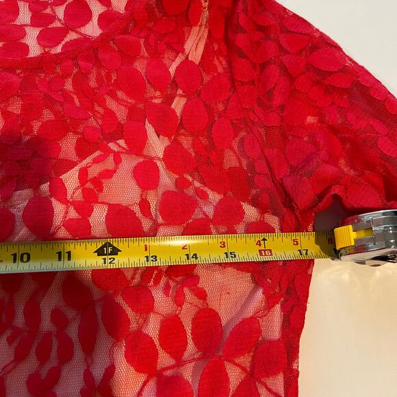 Free People Red Lace Skater Dress | Women's Size 12 - Picture 8 of 10